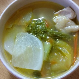 鶏肉とかぶの中華風スープ